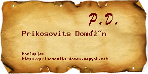 Prikosovits Domán névjegykártya